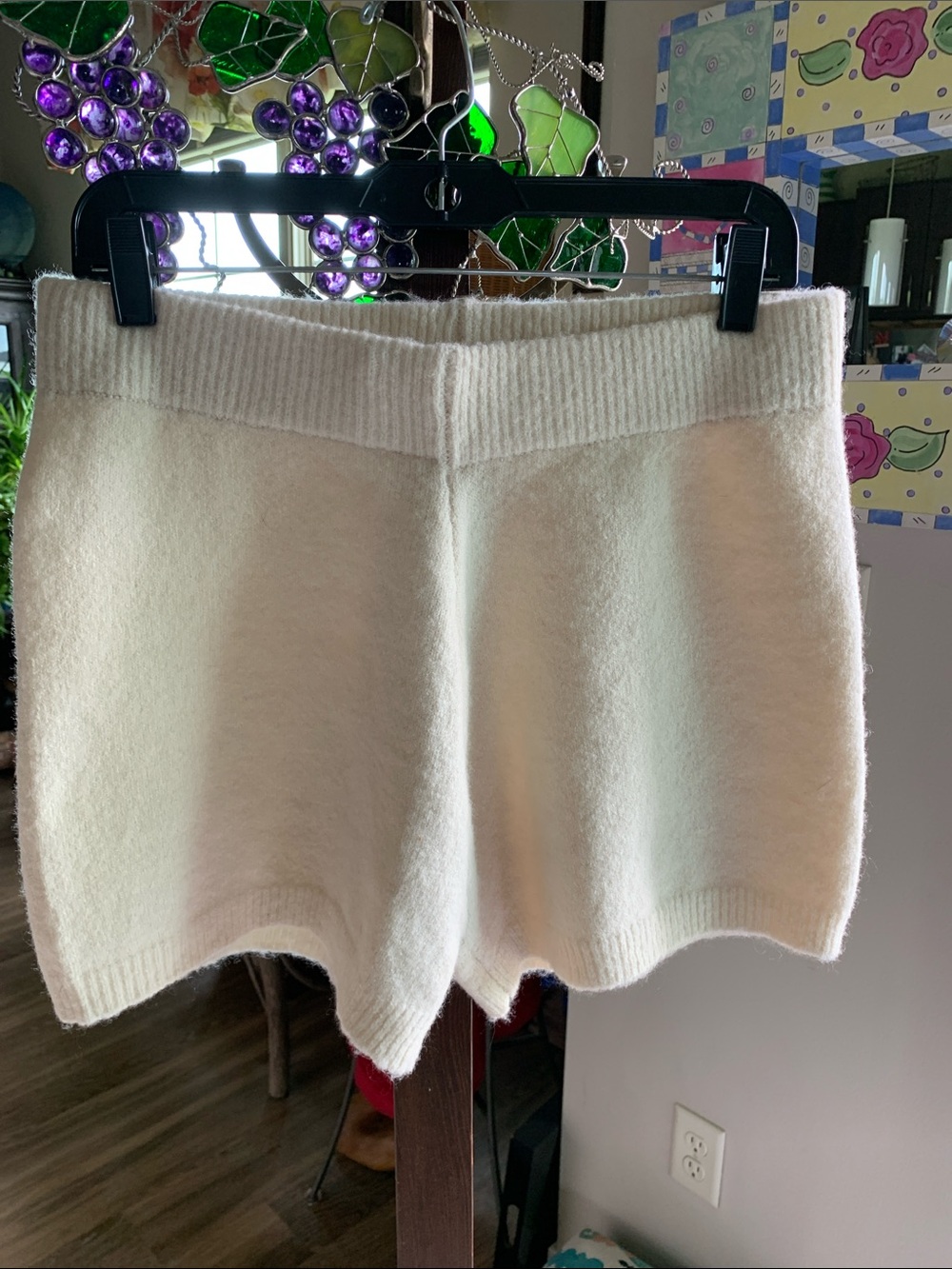 Cozy Cream knit wool blend lounge shorts Size L